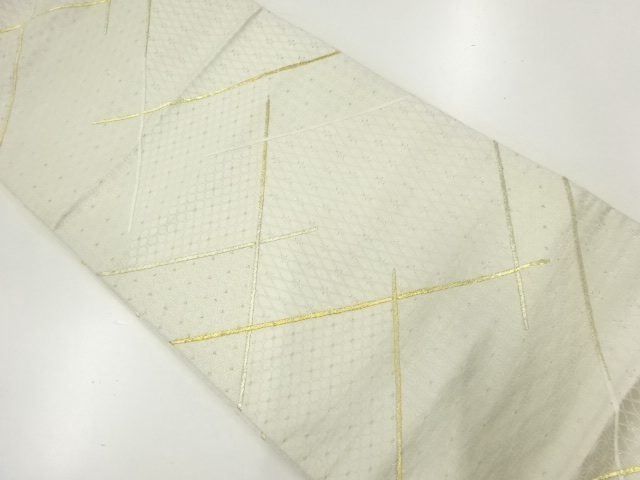 アンティーク　変わり襷に古典柄模様織出し袋帯（材料）